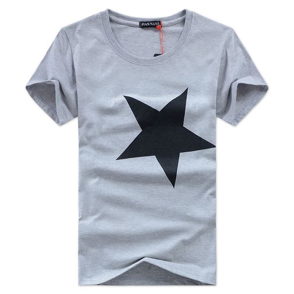 

summer brand funny shirts cotton short new sleeves t-shirt fashion big star print t shirt men tees casual, White;black