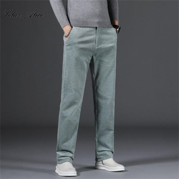 

men's corduroy casual pants comfortable high-end stretch soft, Black