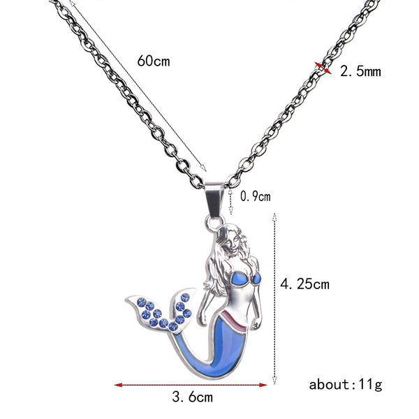 

fashion stainless steel mood necklace crystal rhinestone necklaces, Silver
