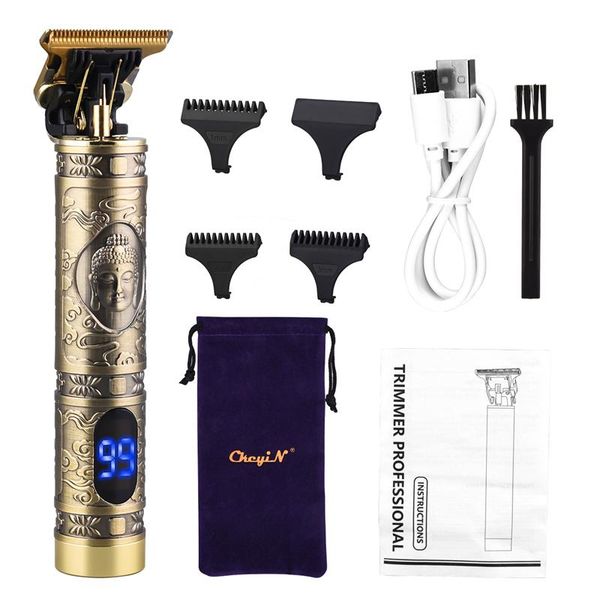 

ckeyin multifunctional electric hair clipper lcd display beard trimmer cutter stainless steel head men trimming tool clippers