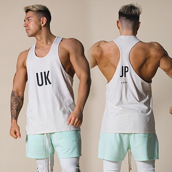 

style men bodybuildin muscleg workout fitness quick drying sleeveless shirt running vest male summer sports tank, White;black