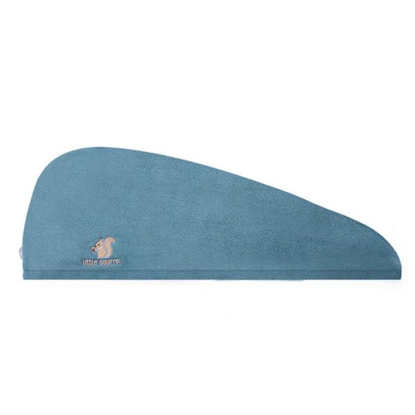 

practical hair-drying cap coral fleece thickened dry hair towel (blue) shower caps