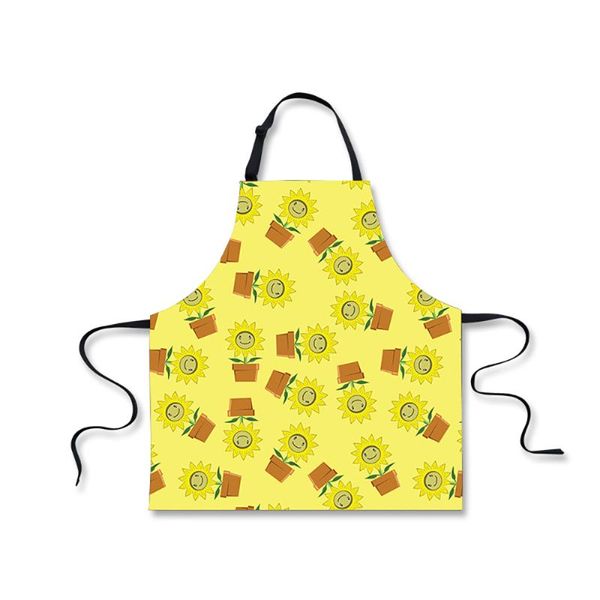 

aprons cartoon cute sunflower pattern kitchen apron home cooking for women ladies waterproof bbq/chef anti-oil sleeveless