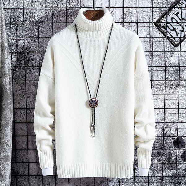 

men's sweaters winter mens christmas long sleeve turtleneck men pullovers fashion thick warm cashmere sweater jumpers, White;black