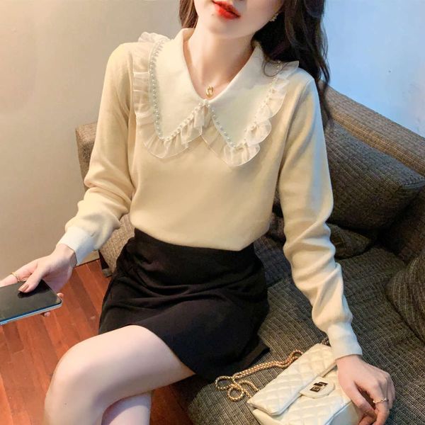 

autumn and winter doll collar nail bead sweater small sweater fairy, White;black