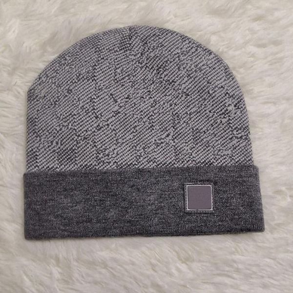 

luxury knitted hat designer beanie cap mens fitted hats for cashmere plaid letters casual skull caps outdoor fashion 3 colors, Blue;gray