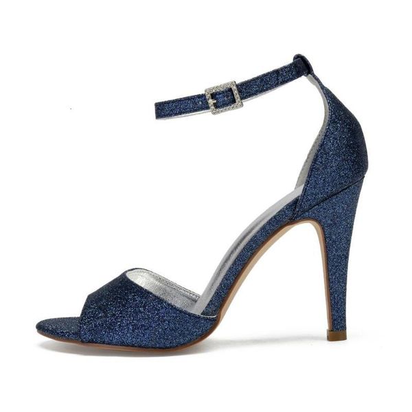 

sandals bling glitter high heels stiletto summer evening dress shoes simple ankle strap bridal wedding party prom pumps 0mb5, Black
