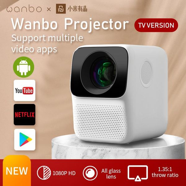 

smart home control global version wanbo t2 max projector 1080p mini led portable 1920*1080p vertical keystone correction for office