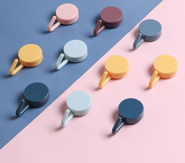 

10pcs self adhesive hooks creative storage holder for bathroom kitchen hanger stick on wall hanging door clothes towel racks & rails