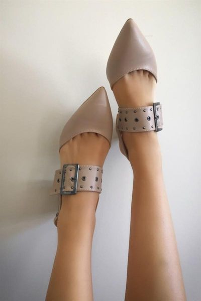 

dress shoes linda leather open back buckled nude heels stiletto, Black