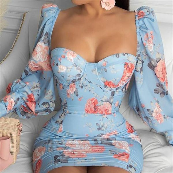 

ninimour summer spring ruched womens dress lantern sleeve solid bodycon mini boho elegant square neck skinny cothing, Black;gray