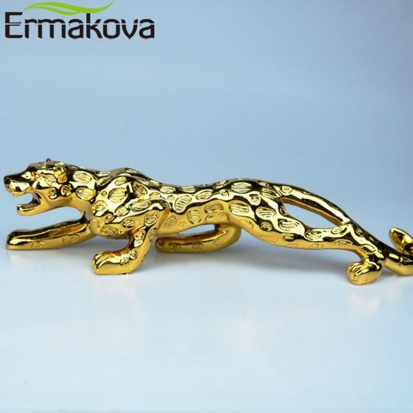 

decorative objects & figurines ermakova modern abstract gold panther sculpture resin leopard statue wildlife decoration gift craft ornament