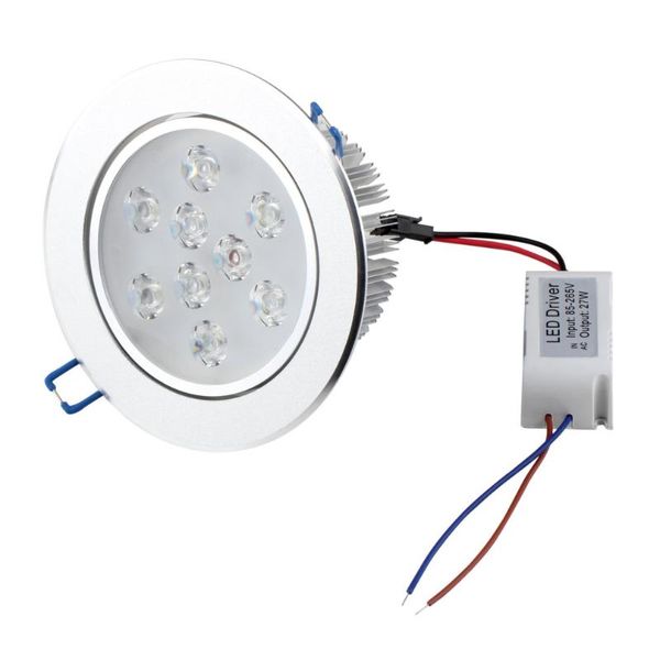 

downlights 810-900lm ac85-245v 27w 9led downlight ceiling recessed light down lamp lighting bulb + driver