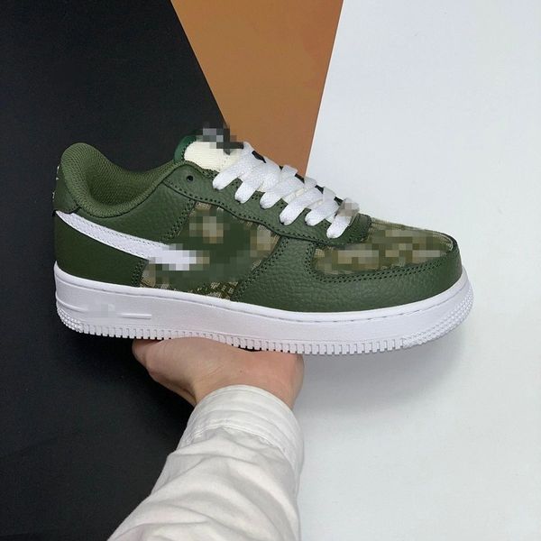 

21s af1 luxury fashion female designerheel leather casual running outdoor shoes men and women high shoe 36-45, Black