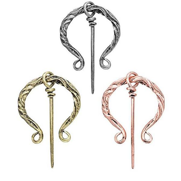 Pins, Broches Medieval Viking Retro Broche Penannular Para As Mulheres Homens Xaile Scarf Cloak Clasp Pin Antigo Bronze Pins Badge