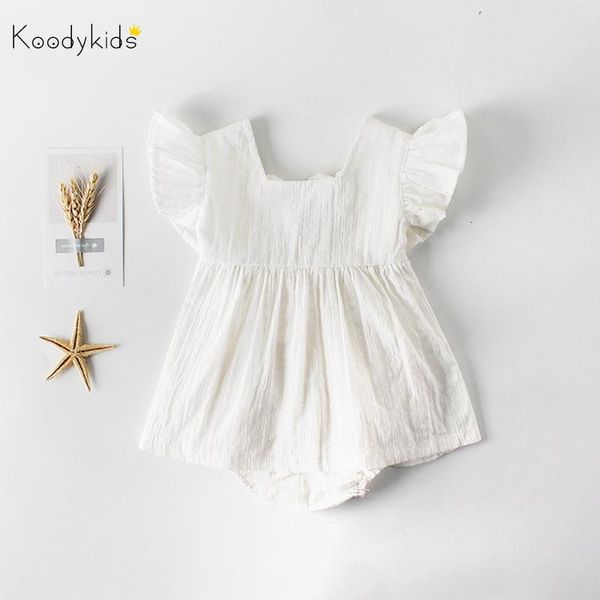 

girl's dresses koodykids summer baby girls vintage dress white princess romper toddlers quality bodysuits, Red;yellow