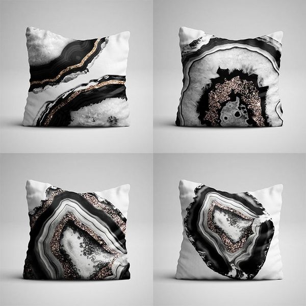 

cushion/decorative pillow black printing single-sided throw home sofa chair peach skin decorative cushion cover bedroom decoration