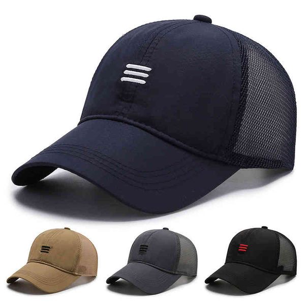 

fashion women men mesh baseball cap female male cool outdoor snapback summer sun cap for women men, Blue;gray