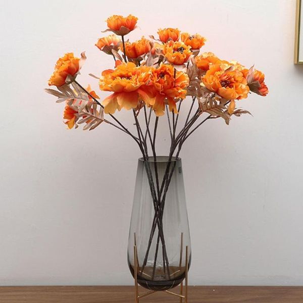 

decorative flowers & wreaths drop artificial flower eco-friendly not easy fall off faux silk wedding fake peony decor for home