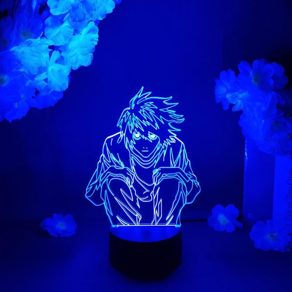 

night lights manga death note figure l lawliet led light for anime otaku room decor cool kids child bedroom table lamp character ryuk