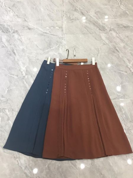 

skirts 2021 women fashion solid color silk-breasted split skirt 0511, Black