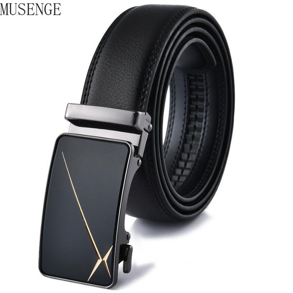 

belts fashion automatic buckle men's belt male for men genuine leather designer luxury accessories gift 130cm long, Black;brown