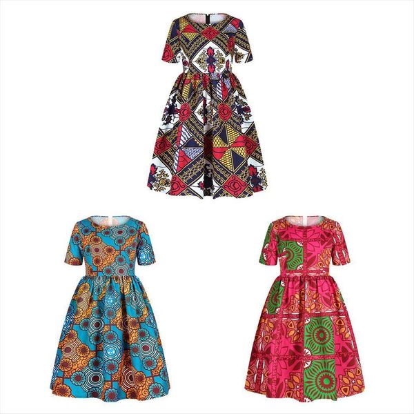 

teen girls summer kids elegant girl dress flower printed princess children birthday party 7 8 9 10 11 12 year, Red;yellow