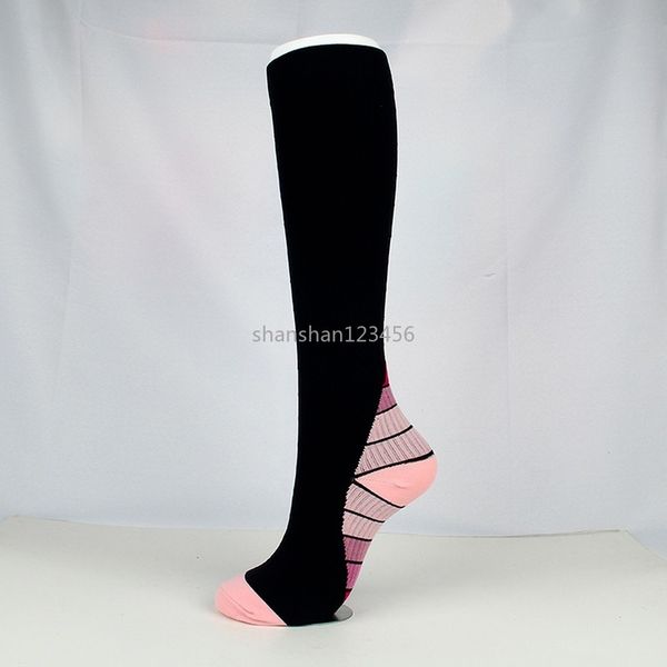 Черные компрессионные колены высокие носки Hosiery открытый бегущий поход футбол спортивные чулки для женщин мужчины