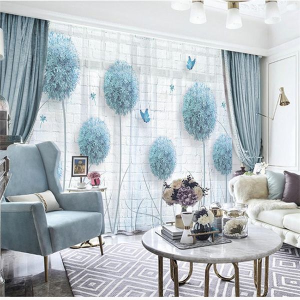 

curtain & drapes custom chiffon window drape for nursery kids children living room floral blossom dandelion khaki gray brown pink blue