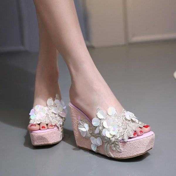 

sandals fashion women platform wedges summer pink/white/gold/silver female shoes casual lady woman footwear iqmy, Black