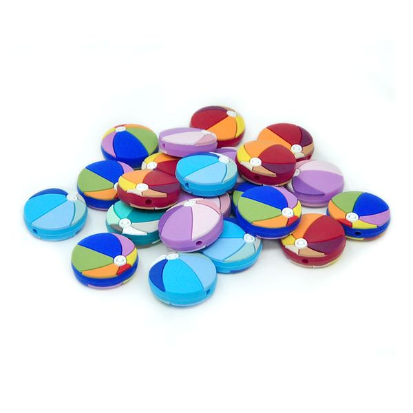 

colorful silicone ball teething beads diy baby infant chewable necklace pacifier chain loose beads toddler chewelry nursing accessories