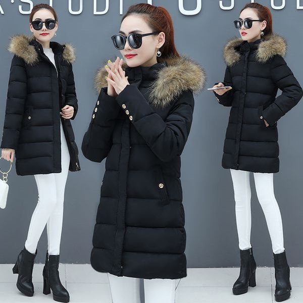 

women's jackets winter coat, leather jacket and hood, parka, cotton thick long plus size p808, , cjvd, Black;brown