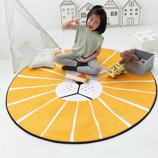 

cushion/decorative pillow nordic cartoon round floor mat carpet living room bedroom kids play pad area rugs pet sleep slow rebound
