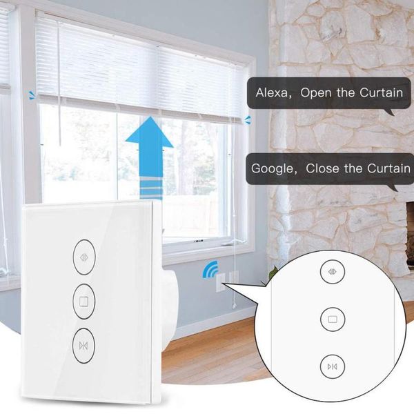

smart home control 100-240v electrical blinds wifi curtain switch 750 degree flame retardant abs touch app voice 50hz-60hz