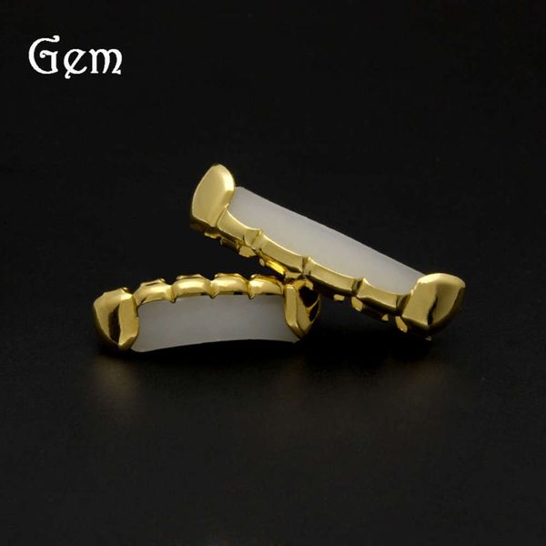 

hip hop singer flat gold plated decorative teeth set, Silver