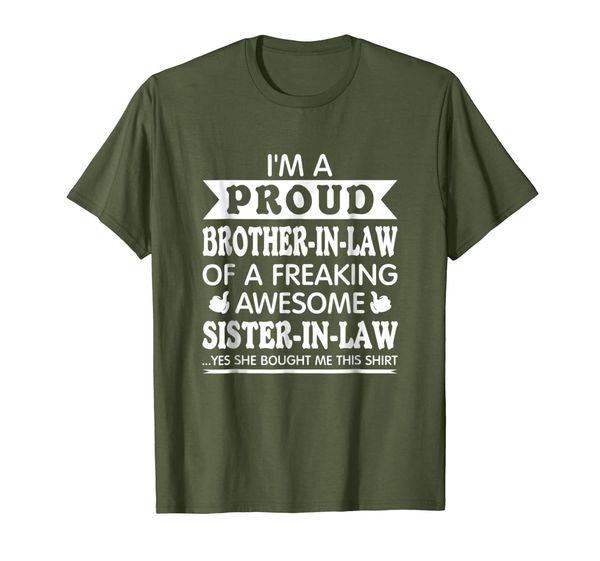 

proud brother in law of awesome sister in law t shirt funny, White;black