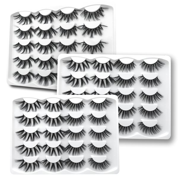 

wholesale 10 pairs mix styles wispy eyelashes 3d faux mink lashes thick long eyelash extension make up tools vendors