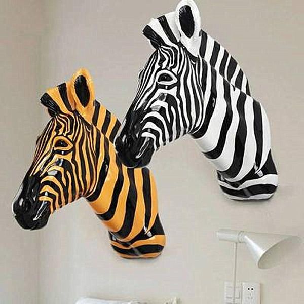 

head zebra wall hanging decoration porch bar a474 decorative objects & figurines