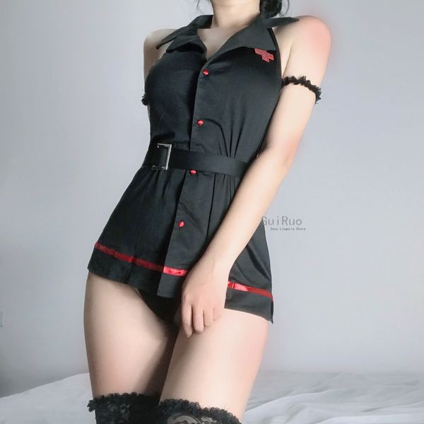 

cute role play doctor uniform nurse girl angel cosplay costume women babydoll lingerie erotic halloween live show, Black;white