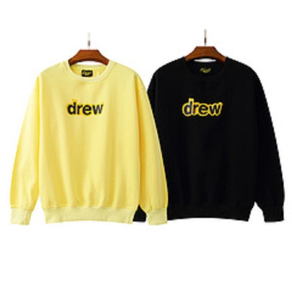 

21ss drew printing sweatshirts men women crewneck hoodie, Black