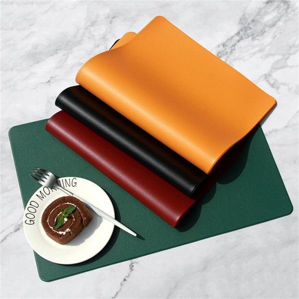 

faux waterproof heat pu durable leather mats stain resistant placemats for kitchen table