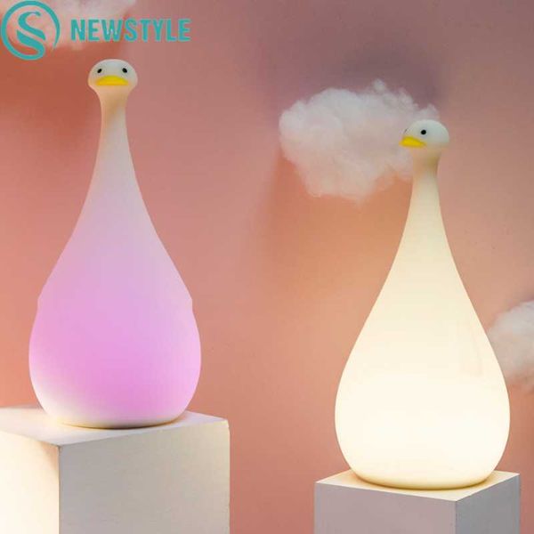 

night lights ya duck light silicone cartoon led lamp soft touch sensor bedside for baby children kid bedroom decorative