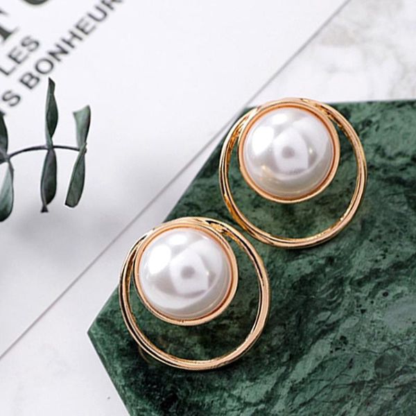 

clip-on & screw back jioclip on earrings without piercing for girl simulated pearl earring charm vintage women jewelry valentine's day, Silver