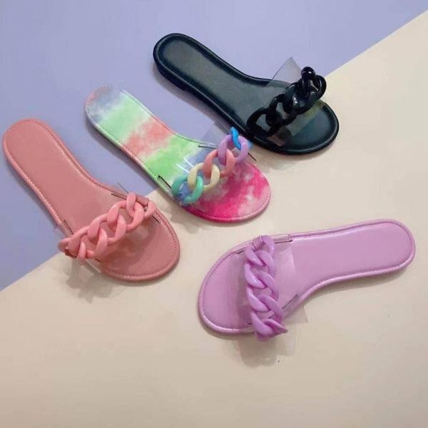 

sandals 2021 summer candy color ring fashion light indoor outdoor slippers large size flats open-toe set foot shoes woman, Black