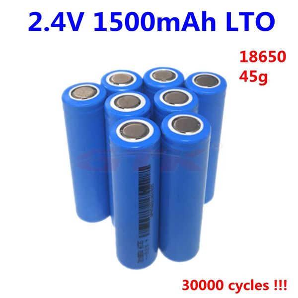 10 pcs 30000 Ciclos 18650 LTO 2.4V 2.3V 1500mAh Lithium Titanate Bateria para Model Airplane Machines Machines Ferramentas elétricas