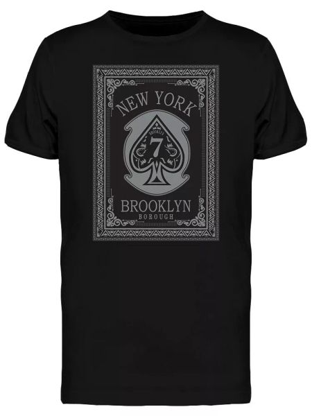 

Poker Spade New York Typography Men's Tee -Image by Shutterstock, White;black
