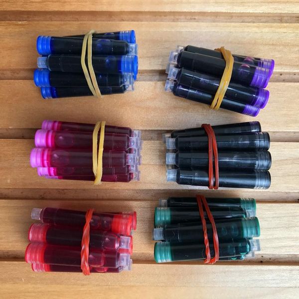 

fountain pens 60 pcs disposable blue black red pen ink cartridge refills length