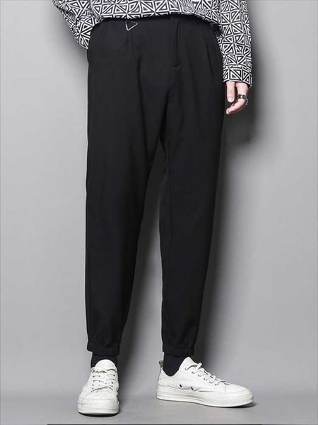 

men's pants pencil sports autumn and winter brunet elastic waist simple literary casual thickening warm leggings, Black