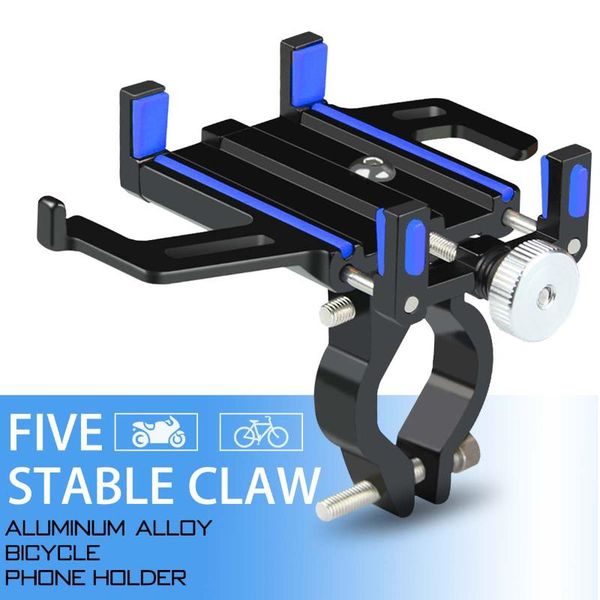 

aluminum universal bicycle phone mount holder mtb mountain bike motorcycle handlebar clip gps stand for 3.5-7.5 inch cell mounts & holders