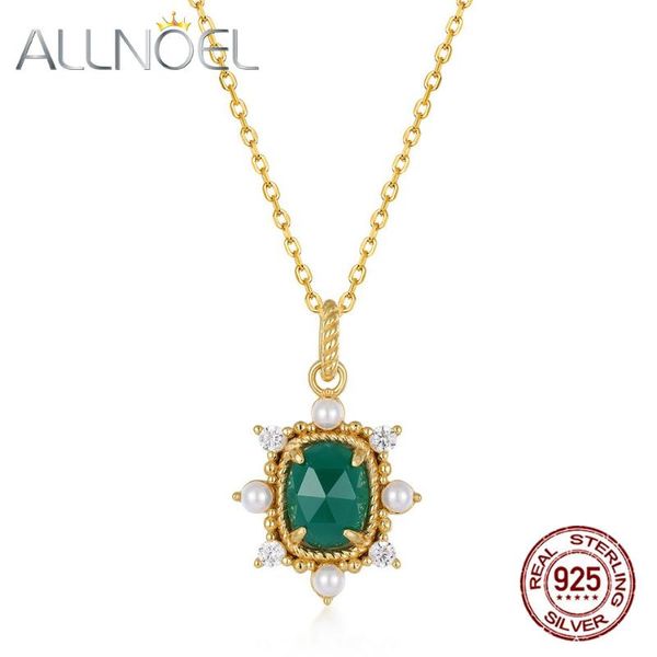 

chains allnoel 925 sterling silver necklace for women synthetic turquoise shell pearl pendant necklaces adustalbe fine jewelry 2021